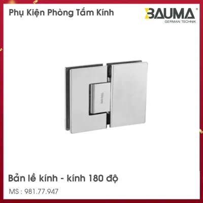 BẢN LỀ KÍNH 180 ĐỘ BAUMA 981.77.947 Hafele, PVC