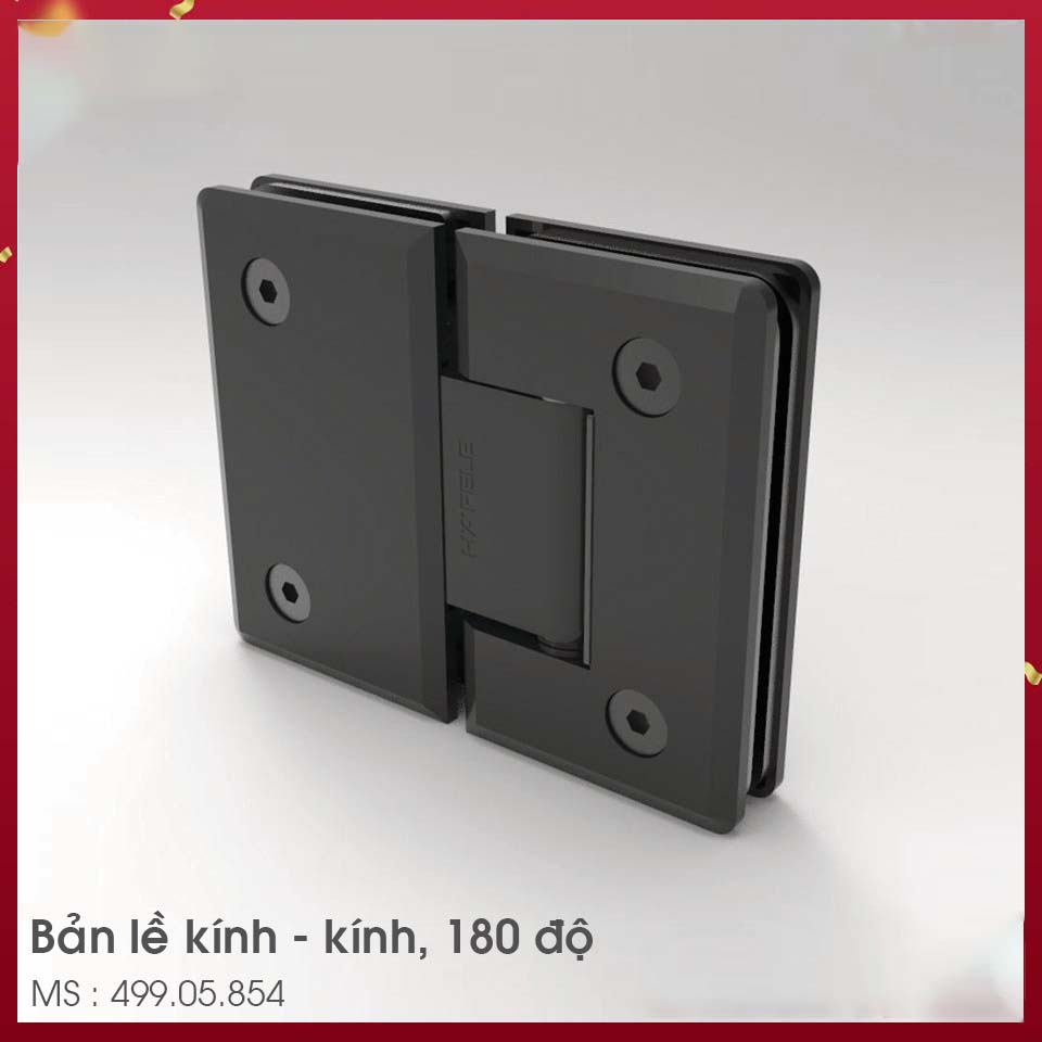 BẢN LỀ KÍNH - KÍNH 180 ĐỘ SS304 PVD đen Hafele 499.05.854 BẢN LỀ KÍNH - KÍNH 180 ĐỘ SS304 PVD đen Hafele 499.05.854