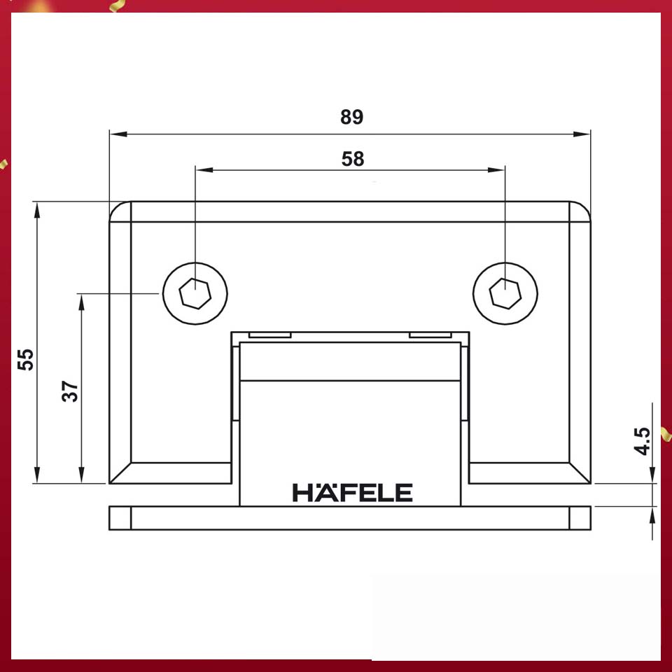 BẢN LỀ KÍNH - TƯỜNG 90 ĐỘ SS304 PVD đen Hafele 499.05.851 BẢN LỀ KÍNH - TƯỜNG 90 ĐỘ SS304 PVD đen Hafele 499.05.851