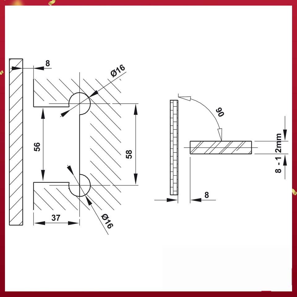 BẢN LỀ KÍNH - TƯỜNG 90 ĐỘ SS304 PVD đen Hafele 499.05.851 BẢN LỀ KÍNH - TƯỜNG 90 ĐỘ SS304 PVD đen Hafele 499.05.851